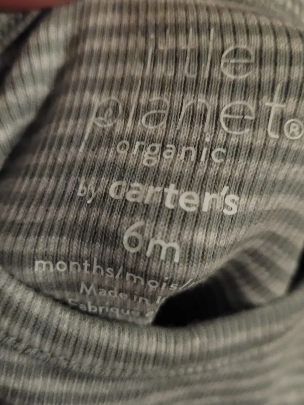 Carter's Long-Sleeve Gray Striped Baby Bodysuit